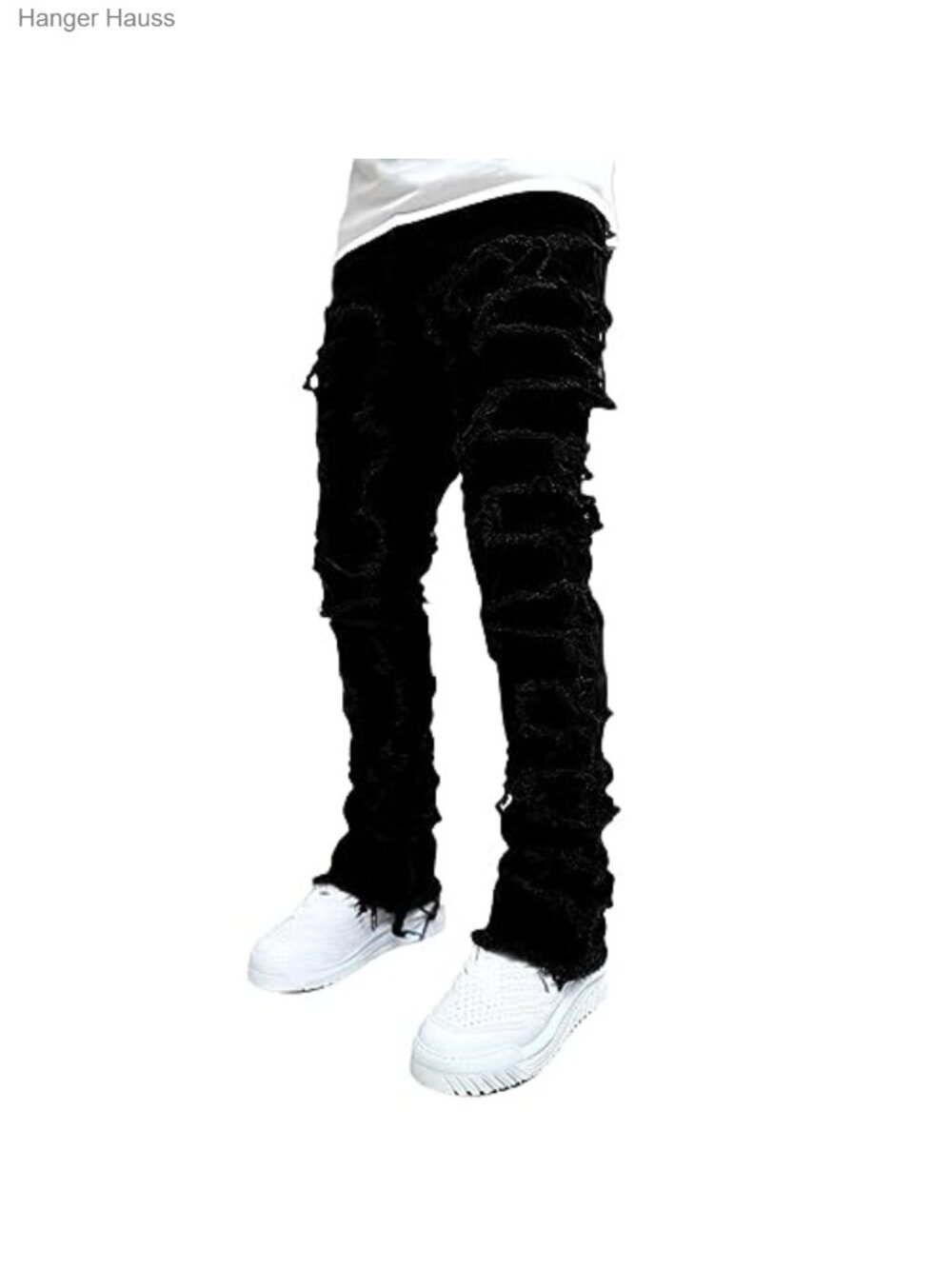 YEOU Men's Stacked Skinny Jeans Y2K Harajuku Ripped Denim Pants Stretch Cotton